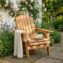 Load image into Gallery viewer, Oversize Wooden Outdoor Folding Adirondack Chair with Pre-Assembled BackRest &amp; SeatBoard, Wood Patio Chair for Garden Backyard Porch Pool Deck Firepit