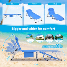 Load image into Gallery viewer, 3-in-1 Heavy Duty Tanning Chair with Face Hole Adjustable 5-Position Folding Chaise Lounge Chairs for Outside Portable Lay Flat Beach Lounge Chair for Outdoor Sunbathing Patio Pool Lawn Camping Deck P