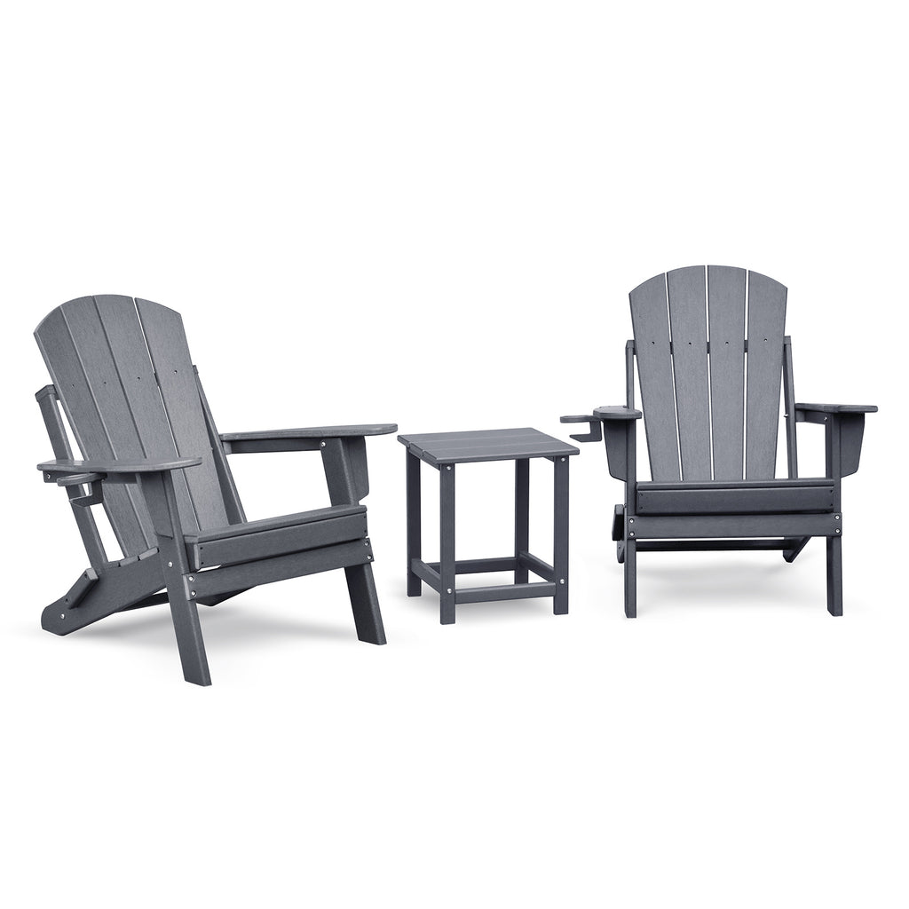 Outdoor Adirondack Chair for Relaxing, HDPE All-weather Fire Pit Chair, Patio Lawn Chair for Outside Deck Garden Backyardf Balcony, Grey
