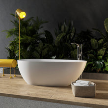 Load image into Gallery viewer, 65 inch freestanding solid surface soaking bathtub for bathroom