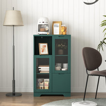 Load image into Gallery viewer, MDF painted Cabinet with Glass Doors and drawer, open storage space, Navy Blue, Bedroom, Living room