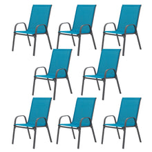 Load image into Gallery viewer, 4 Piece Patio Chairs, Outdoor Camping Chairs with Breathable Textilene Fabric, Set of 4 Garden Chairs with Armrest High Backrest for Garden Patio Pool Beach Yard Space Saving ( Grey)