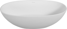 Load image into Gallery viewer, 65" Freestanding Solid Surface Bathtub, Luxury Handcrafted Stone Resin Freestanding Soaking Bathtub with Overflow and Pop-up Drain, Matte White 24S06-65MW