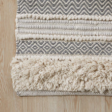 Load image into Gallery viewer, Woven Texture Stripe Bath Rug Grey 22x58"