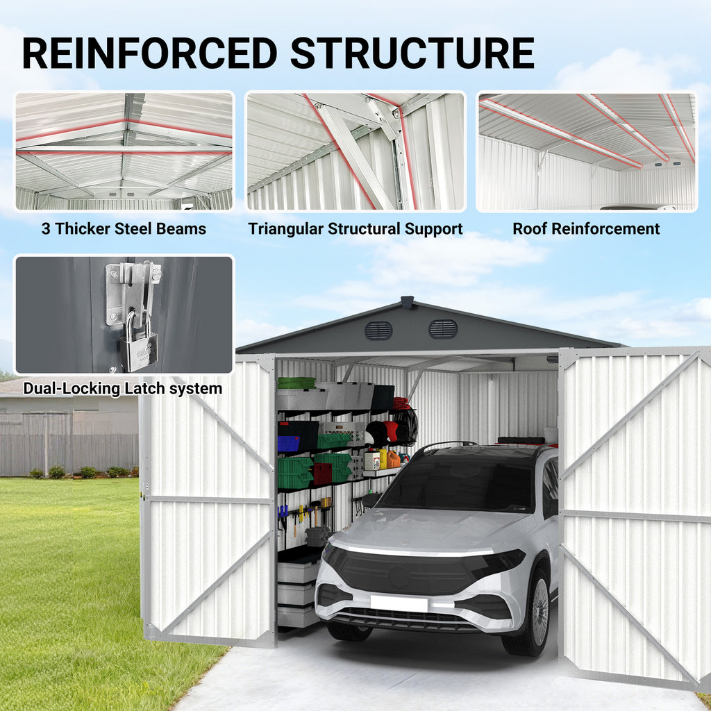 Chery Industrial Heavy-Duty Metal Garage Shed 20'x13'