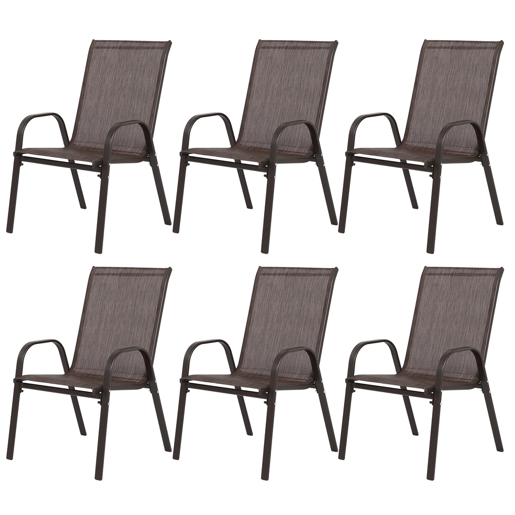 4 Piece Patio Chairs, Outdoor Camping Chairs with Breathable Textilene Fabric, Set of 4 Garden Chairs with Armrest High Backrest for Garden Patio Pool Beach Yard Space Saving ( Grey)