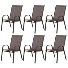 Load image into Gallery viewer, 4 Piece Patio Chairs, Outdoor Camping Chairs with Breathable Textilene Fabric, Set of 4 Garden Chairs with Armrest High Backrest for Garden Patio Pool Beach Yard Space Saving ( Grey)
