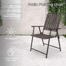 Load image into Gallery viewer, BROWN - [Instant Setup] 2-Piece Folding Chair, No Assembly Required, 350lb Capacity, Rust-Resistant &amp; Stain-Proof for Balcony/Garden