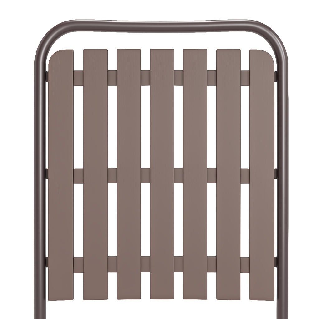 BROWN - [Instant Setup] 2-Piece Folding Chair, No Assembly Required, 350lb Capacity, Rust-Resistant & Stain-Proof for Balcony/Garden