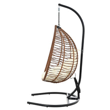 Load image into Gallery viewer, U_STYLE Indoor Outdoor Hanging Hammock Chair with Stand, Foldable Rattan Egg Swing Chair with Iron Frame and Plush Cushion &amp; Removable Headrest,Suitable for Porch Garden,Balcony,Indoor