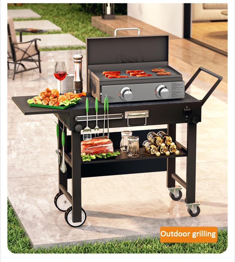 Outdoor Grill Cart Foldable Grill Table