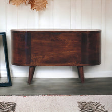 Load image into Gallery viewer, Solid Wood Light Rounded Lid-up Blanket Box, Walnut, Dark Brown