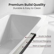 Load image into Gallery viewer, 67" Whirlpool Bathtub ,Hydrotherapy Jetted Bathtub with Glass Panel, 7 Jets,3-Side Apron,89 Gallons,White