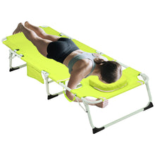 Load image into Gallery viewer, 3-in-1 Heavy Duty Tanning Chair with Face Hole Adjustable 5-Position Folding Chaise Lounge Chairs for Outside Portable Lay Flat Beach Lounge Chair for Outdoor Sunbathing Patio Pool Lawn Camping Deck P