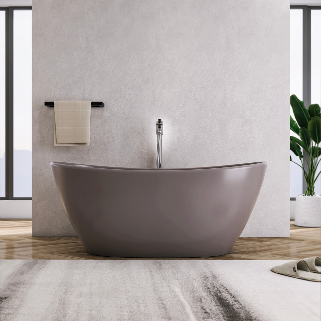 65 inch artificial stone solid surface freestanding bathroom bathtub