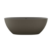 Load image into Gallery viewer, 67'' Freestanding Bathtub Resin Stone Soaking Bathtub Solid Surface Modern Tubs with Overflow and Pop-up Drain