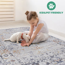 Load image into Gallery viewer, PAYAS Collection 7.9X10. Ivory / Grey / Traditional Area Rug Modern, Contemporary, Non-Shedding &amp; Easy to Clean, Ideal for Living Room, Bedroom, Dining Space, 120*93 inch