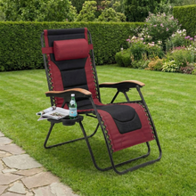 Load image into Gallery viewer, Oversized Padded Zero Gravity Chair, Foldable Patio Recliner, 30" Wide Seat Anti Gravity Lounger with Cup Holder, Support 400 LBS