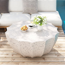 Load image into Gallery viewer, 35.43" Modern Outdoor and Indoor Waterproof Coffee Table, Durable MgO Cement Design, Suitable for Terraces, Gardens, Backyards and Living Rooms ( White)
