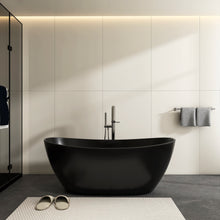 Load image into Gallery viewer, 65 inch artificial stone solid surface freestanding bathroom bathtub