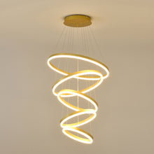 Load image into Gallery viewer, Modern Gold Led Chandelier 3 Rings Gold Dimmable  LED Chandeliers Light Fixture for Kitchen Island Height Adjustable Chandelier Led Pendant Light for Dining Room Bedroom Living Room