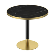 Load image into Gallery viewer, 31.5" Round Modern Tulip Dining Table, Sintered Stone Tabletop with Luxury Faux Marble Print, Stainless Steel Bracket Base, Scratch &amp; Wear Resistant, Waterproof Surface, Ideal for Indoor &amp; Outdoor Use