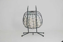 Load image into Gallery viewer, 2 Persons Egg Chair with Stand Indoor Outdoor Swing Chair Patio Wicker Hanging Egg Chair Hanging Basket Chair with Stand for Bedroom Living Room Balcony