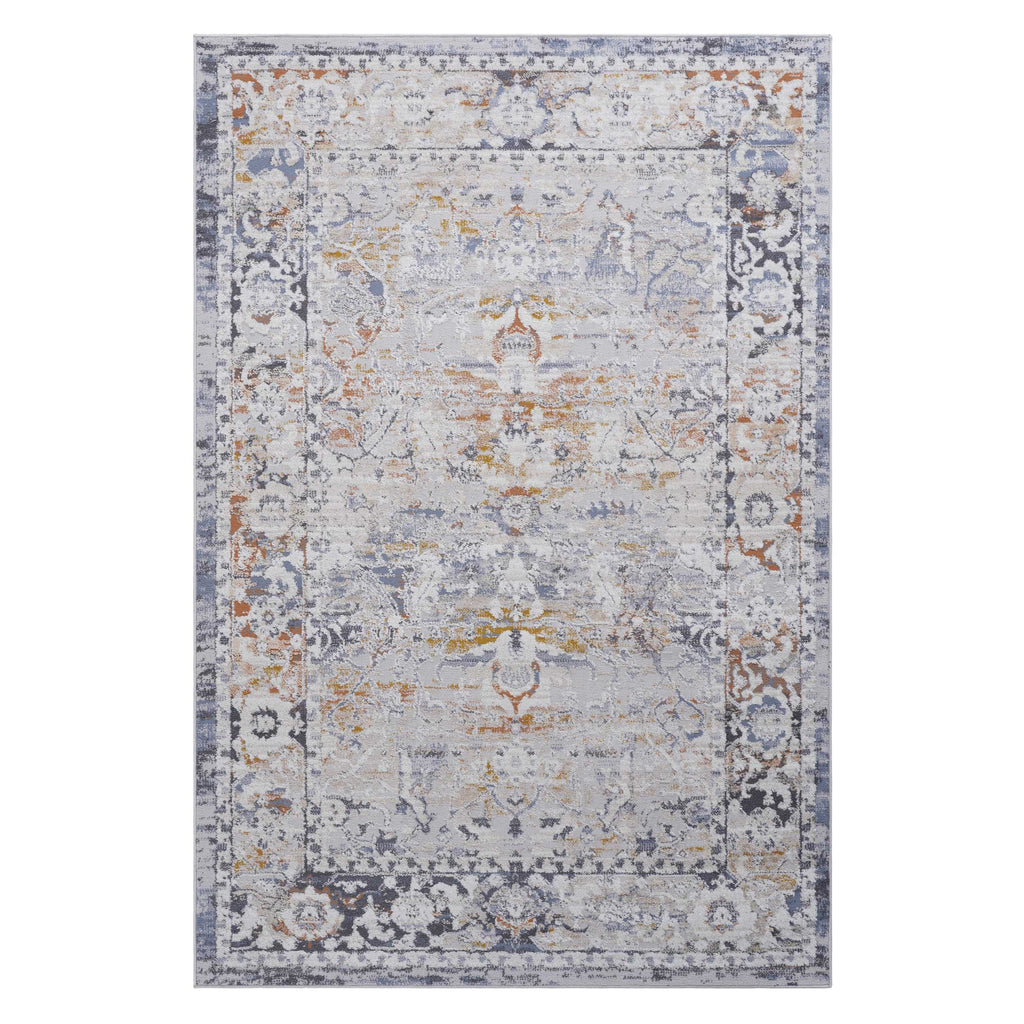 PAYAS Collection 7.9X10. Ivory / Grey / Traditional Area Rug Modern, Contemporary, Non-Shedding & Easy to Clean, Ideal for Living Room, Bedroom, Dining Space, 120*93 inch