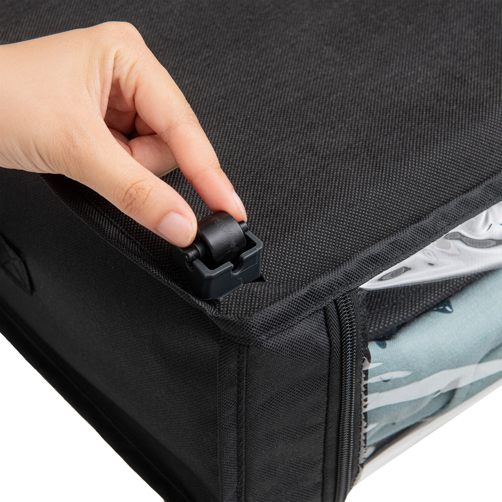 Set of 2 Under-Bed Rolling Storage Container with Transparent Cover, Versatile Space-Saving Design, and Smooth-Glide Multi-Directional Wheels – Ideal for Organizing Clothes, Shoes, and More