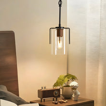 Load image into Gallery viewer, Modern Industrial Pendant Light with Clear Glass Shade, Adjustable Metal Pendant Lighting for Kitchen Island Dining Room Entryway, Easy Clean Glare-Free Home Light Fixture