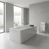 67-inch single-person luxury whirlpool bathtub, equipped with multiple sets of massage nozzles, featuring a dazzling light therapy atmosphere, and certified with precision craftsmanship accessories