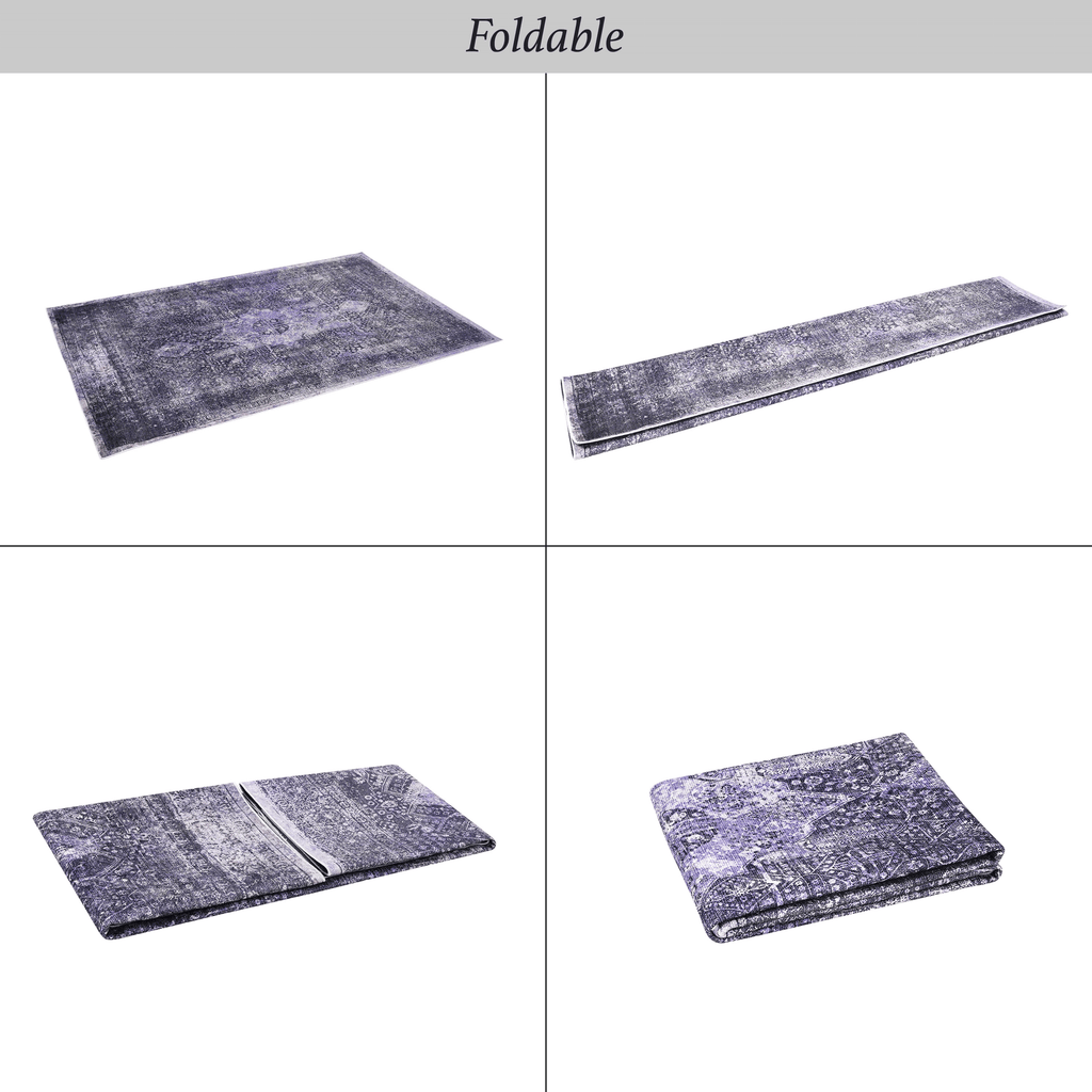 MAVAL Anthracite Washable Rug 2' x 3' Doormat Rug (Anthracite, 2' x 3') Modern, Contemporary, Non-Shedding & Easy to Clean, Ideal for Living Room, Bedroom, Dining Space, 36*24 inch