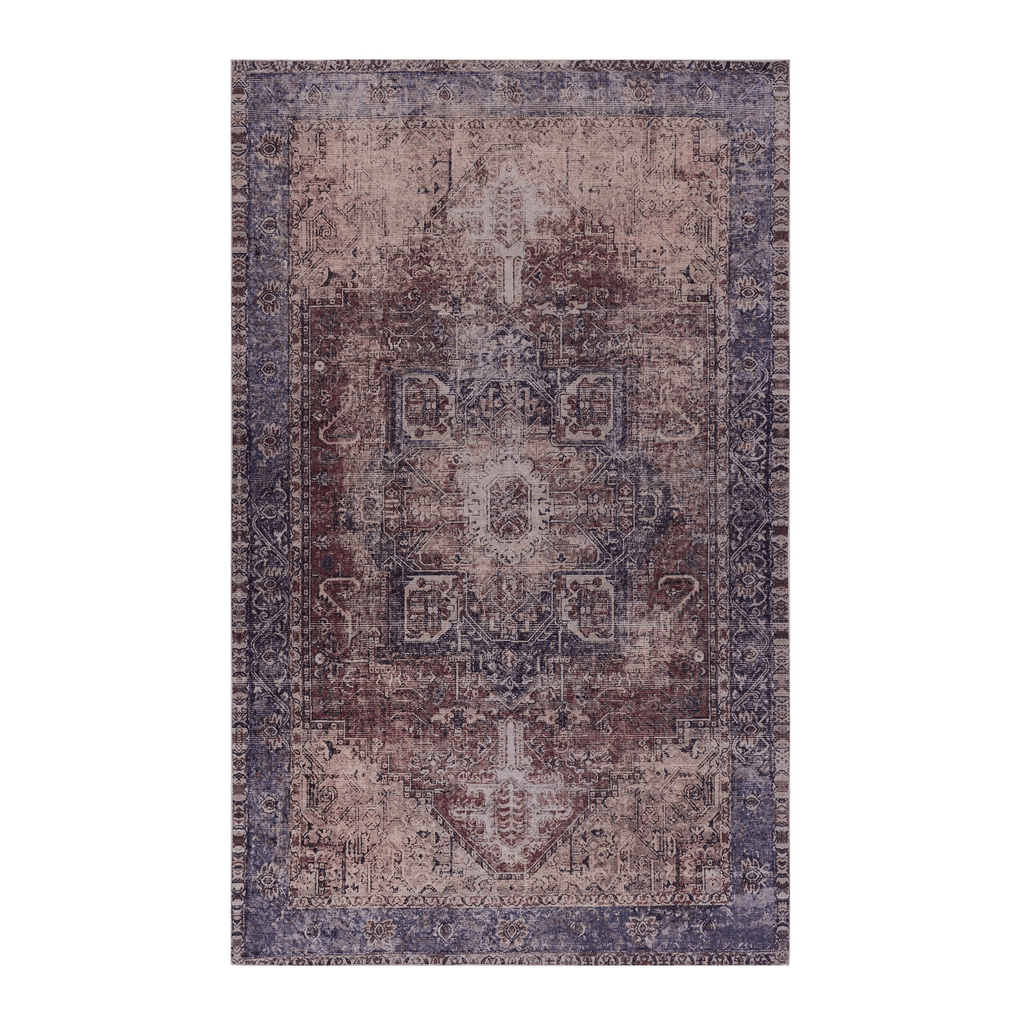 MAVAL Burgundy Washable Rug 2'6'' x 10' Runner Rug (Burgundy, 2'6'' x 10') Modern, Contemporary, Non-Shedding & Easy to Clean, Ideal for Living Room, Bedroom, Dining Space, 120*30 inch