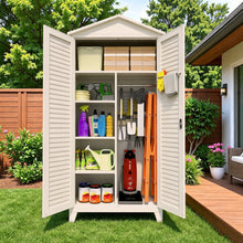 Load image into Gallery viewer, Spire79.1'' Tall Metal Tool Storage Cabinet, with Ample Storage Space for Garage,Warehouse,Garden,Office, Living Room,Bathroom,Utility Room ( Beige )
