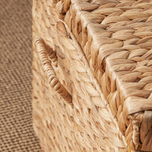 Load image into Gallery viewer, Ludmilla Rectangular Curve Water Hyacinth Woven Wicker Trunk with Handles - 26" x 19" x 14" - Natural Brown - For Clothes, Toys, Magazines and Book Storage