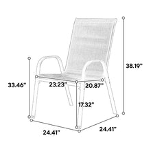 Load image into Gallery viewer, 4 Piece Patio Chairs, Outdoor Camping Chairs with Breathable Textilene Fabric, Set of 4 Garden Chairs with Armrest High Backrest for Garden Patio Pool Beach Yard Space Saving ( Grey)