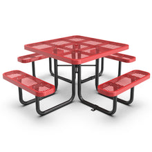 Load image into Gallery viewer, Red Round Table &amp; Chair Set with Umbrella Hole