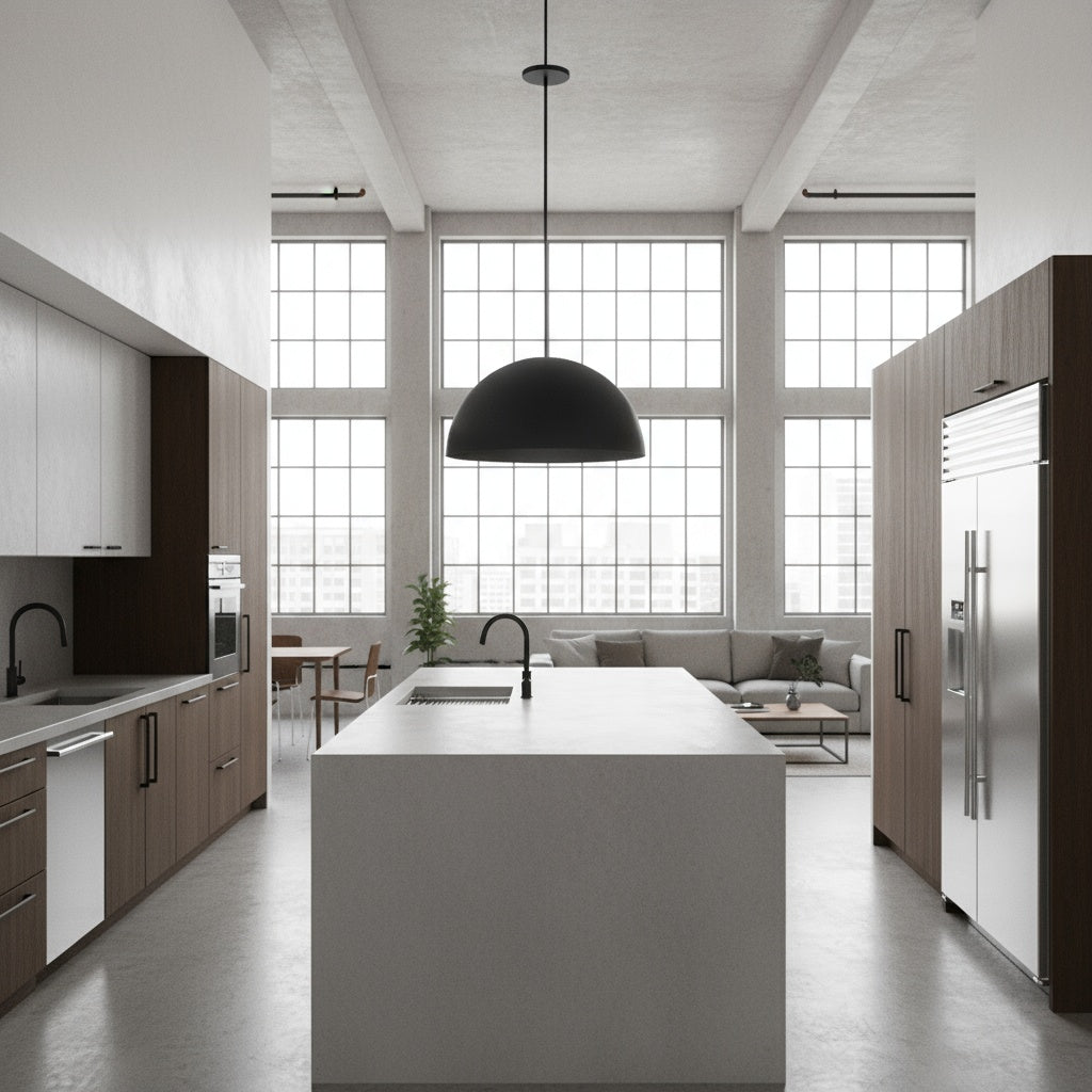 24 inch Diameter Integrated LED Black Pendant