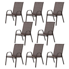 Load image into Gallery viewer, 4 Piece Patio Chairs, Outdoor Camping Chairs with Breathable Textilene Fabric, Set of 4 Garden Chairs with Armrest High Backrest for Garden Patio Pool Beach Yard Space Saving ( Grey)