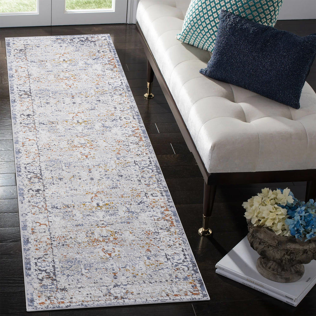 PAYAS Collection 7.9X10. Ivory / Grey / Traditional Area Rug Modern, Contemporary, Non-Shedding & Easy to Clean, Ideal for Living Room, Bedroom, Dining Space, 120*93 inch
