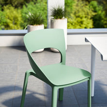 Load image into Gallery viewer, Summer - Haze Green Polypropylene Single-Side Chair - One-Piece Design for Indoor &amp; Outdoor Use,suitable for living rooms, dining rooms, gardens, terraces and other scenarios  (Set of 4)