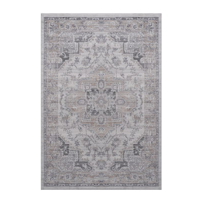 LOOM & LUXE Collection 5X7 Ivory/Beige/Oriental Non-Shedding Living Room Bedroom Dining Home Office Stylish and Stain Resistant Area Rug