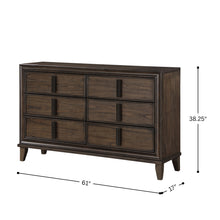 Load image into Gallery viewer, Aetheria Contemporary Wood 6-Drawer Dresser in Dark Brown