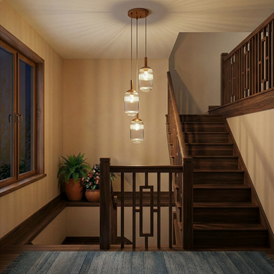 Warehouse Direct Sales New Design Personality Creative American Country Retro Ceiling Light Living Room Bedroom Reading Room Gala Pendant Lamp - Bronze and Clear 110-120V