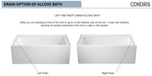 Load image into Gallery viewer, 60" x 36" Alcove Bathtub, Acrylic Soaking Tub with Ergonomic Backrest, Anti-Slip Base, Left Drain, Glossy White