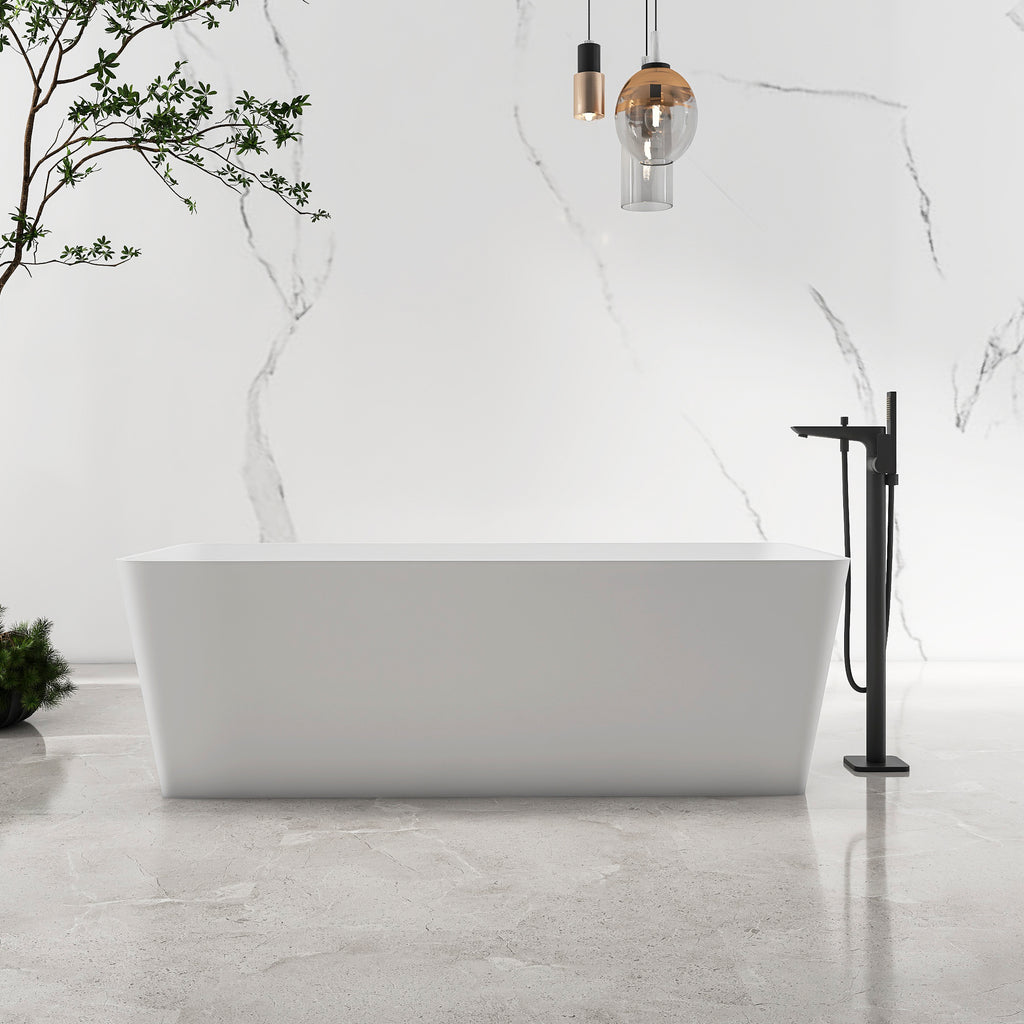 67 inch freestanding solid surface soaking bathtub for bathroom