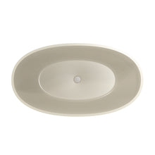 Load image into Gallery viewer, 55 inch freestanding solid surface soaking bathtub for bathroom