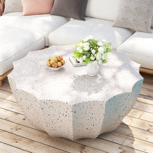 Load image into Gallery viewer, 35.43" Modern Outdoor and Indoor Waterproof Coffee Table, Durable MgO Cement Design, Suitable for Terraces, Gardens, Backyards and Living Rooms ( White)