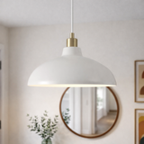 Astral Single Light White Pendant Lamp with Golder Brass Finish for Entrance Kitchen Island 14
