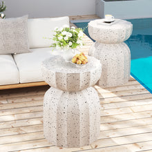 Load image into Gallery viewer, 35.43" Modern Outdoor and Indoor Waterproof Coffee Table, Durable MgO Cement Design, Suitable for Terraces, Gardens, Backyards and Living Rooms ( White)